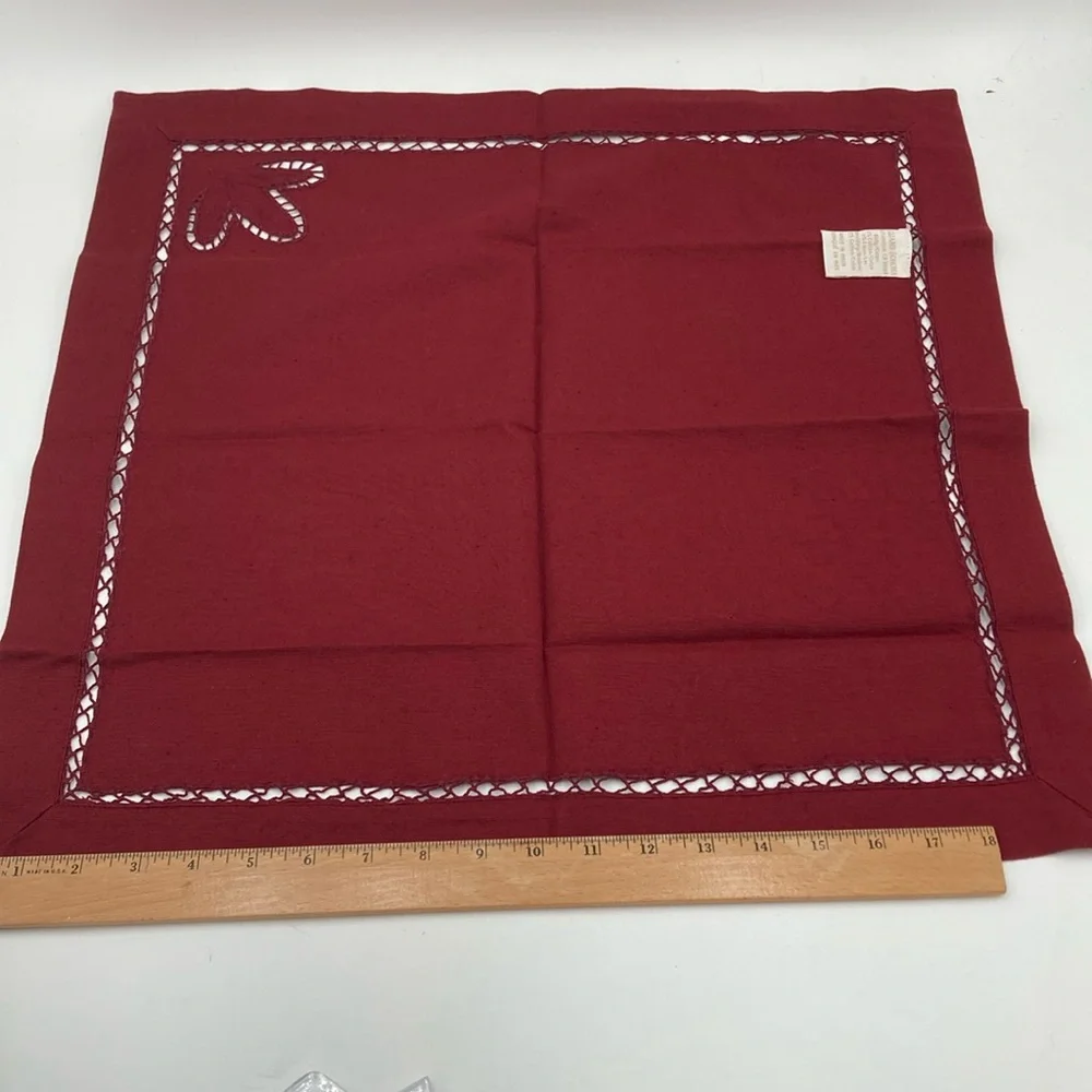 Williams Sonoma Cutwork Linen Napkins